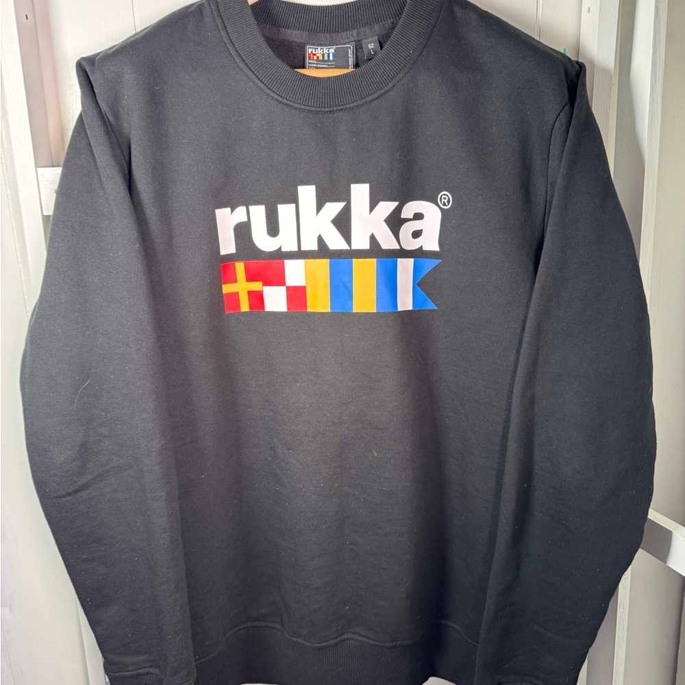 Rukka OG Sport Men’s Black Logo Sweatshirt Size 52/Large Cotton Blend Soft BNNT